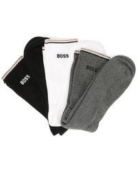 BOSS - 3 Pack Rib Stripe Calzini Multicolori - Lyst