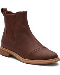 TOMS - Charlie Leather Chestnut Flat Chelsea Boots - Lyst