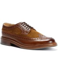 Chapman & Moore - Longwing Brogue Leather/Suede Mahogany/Tobacco Shoes - Lyst