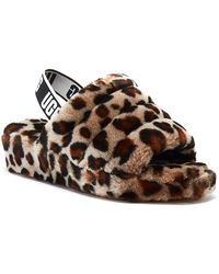 UGG UGG Fluff Yeah Womens Leopard Slippers - Brown
