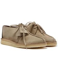 Clarks - Desert Trek Suede Sand Shoes - Lyst