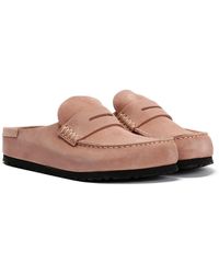 Birkenstock - Naples Suede Clay Regular Clogs - Lyst