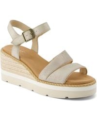 TOMS - Darya Leather Champagne Sandals - Lyst