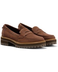 TOMS - Cara Leather Oak Loafers - Lyst