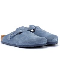 Birkenstock - Boston Suede Elemental Blue Sandals - Eur 43 - Lyst