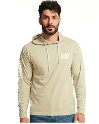 Caterpillar - Hooded Long Sleeve Cotton T-Shirt - Lyst