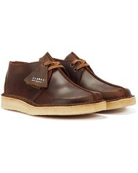 Clarks - Desert Trek Leather Beeswax Shoes - Lyst