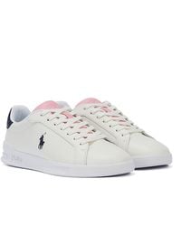 Ralph Lauren - Heritage Court /pink Leather Trainers - Lyst