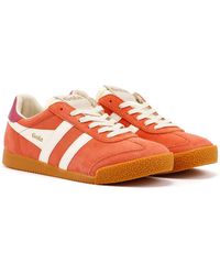 Gola - Elan Suede Hot Coral/Off/ Fuchsia Trainers - Lyst