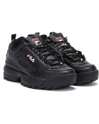 Fila black shoes womens shop
