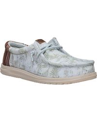 HEYDUDE - Wally Washed Textile Harbour/Multi Loafers - Lyst