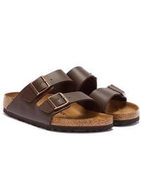 Birkenstock - Arizona Birko flor marrón oscuro - Lyst