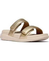 Fitflop - F-Mode Go Polyurethane Platino Sandals - Lyst
