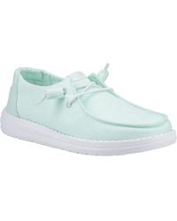 HEYDUDE - Wendy Canvas 100% Cotton Bay Moccasins Shoes - Lyst