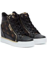 womens black guess trainers