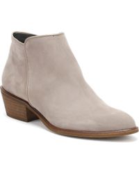 Cara Womens Stone Gray Nubuck Skipper Ankle Boots Women's Low Ankle Boots In Gray