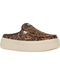 HEYDUDE - Austin Lift Classic Leather Leopard Mules - Lyst