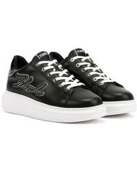 Karl Lagerfeld - Kapri Signia Emboss Lo Lace Baskets En Cuir - Lyst