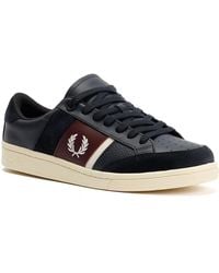Fred Perry - B725 Leather Suede /Ecru/Oxblood Trainers - Lyst