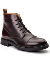 Base London - Boulton Leather Bordo Ankle Boots - Lyst