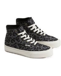 Vans - Authentic Hi 2.0 Canvas Leopard/Pew Trainers - Lyst