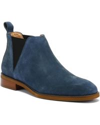 TOWER London Chelsea Mens Navy Suede Boots - Blue