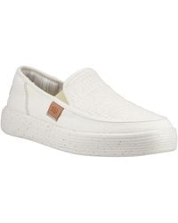 HEYDUDE - Sunapee Coastline Cotton Blend Bone Loafers - Lyst