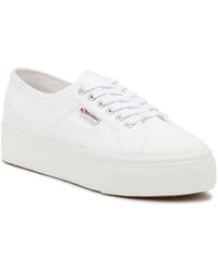 Superga Lace-Up Canvas Sneakers - White