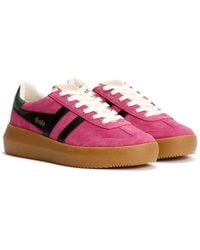 Gola - Athena Suede Fuchsia//Evergreen Trainers - Lyst