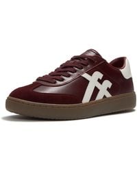 Fitflop - The Dash T-Toe Leather Dark Merlot/Urban Trainers - Lyst