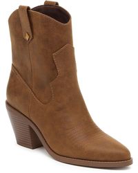 Rocket Dog - Feather Synthetic Walnut Heeled Ankle Boots - Lyst