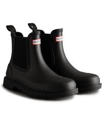 HUNTER - Wfs1018Rma-Blk Commando Chelsea Boots - Lyst