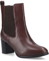 Hush Puppies - Camellia Heeled Leather Heeled Ankle Boots - Lyst