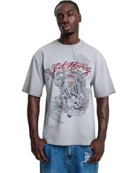 Ed Hardy - Oil Wash New York Graphic Relaxed T-Shirts - Lyst