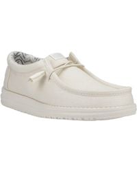 HEYDUDE - Wally Canvas 100% Cotton Stone Boat Shoes - Lyst