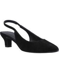 Hush Puppies - Nahla Suede Heel Leather Round Slingback Shoes - Lyst