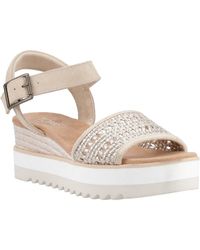 TOMS - Diana Leather Champagne Sandals - Lyst
