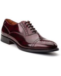 Base London - Franklin Leather Bordo Oxford Shoes - Lyst