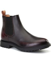 Base London - Roebuck Leather Bordo Boots - Lyst