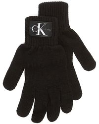 Calvin Klein Knitted Monogram Gloves - Black