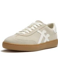 Fitflop - The Dash T-Toe Suede Hazy Taupe/Cream Trainers - Lyst