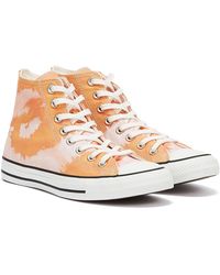 Converse All Star Summer Wave Hi / White Sneakers - Orange