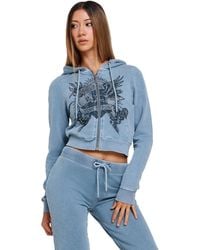 Ed Hardy - Stay True Fitted Cropped Zip Hoodie - Lyst