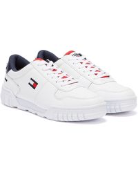 mens tommy hilfiger white trainers