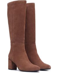 Hush Puppies - Oprah Suede Mocha Heeled Knee High Boots - Lyst