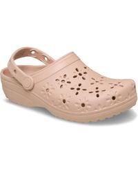 Crocs™ - Classic Floral Cut-out Clog Pink Caramel Size 6 Uk / 7 Uk - Lyst