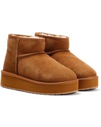 EMU - Stinger Micro Flatform 2.0 Sheepskin Chocolate Boots - Lyst