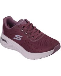 Skechers - Arch Fit 3.0 Easy Flow Textile Burgundy Trainers - Lyst