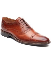 Base London - Ascot Oxford Leather Burnt Oxford Shoes - Lyst