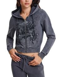 Ed Hardy - Stay True Fitted Cropped Zip Hoodie - Lyst